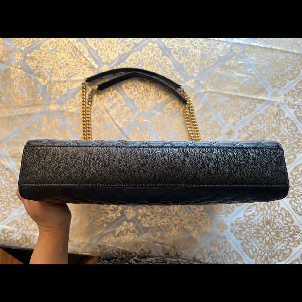ENVELOPE LARGE BAG IN MIX MATELASSÉ GRAIN DE POUDRE EMBOSSED LEATHER - Picture 8 of 12